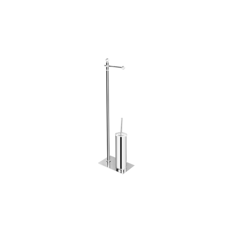 Piantana Colonna Porta Scopino Cover Eco - Bianco-cromo 121-C214-BC