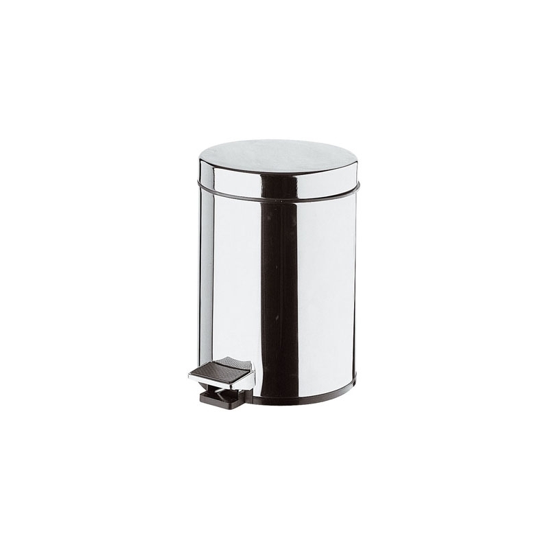 Pattumiera Per Toilette Cilindrica Con Apertura A Pedale 5 Litri Lux - Diam. 200 X H. 290mm 121-R502