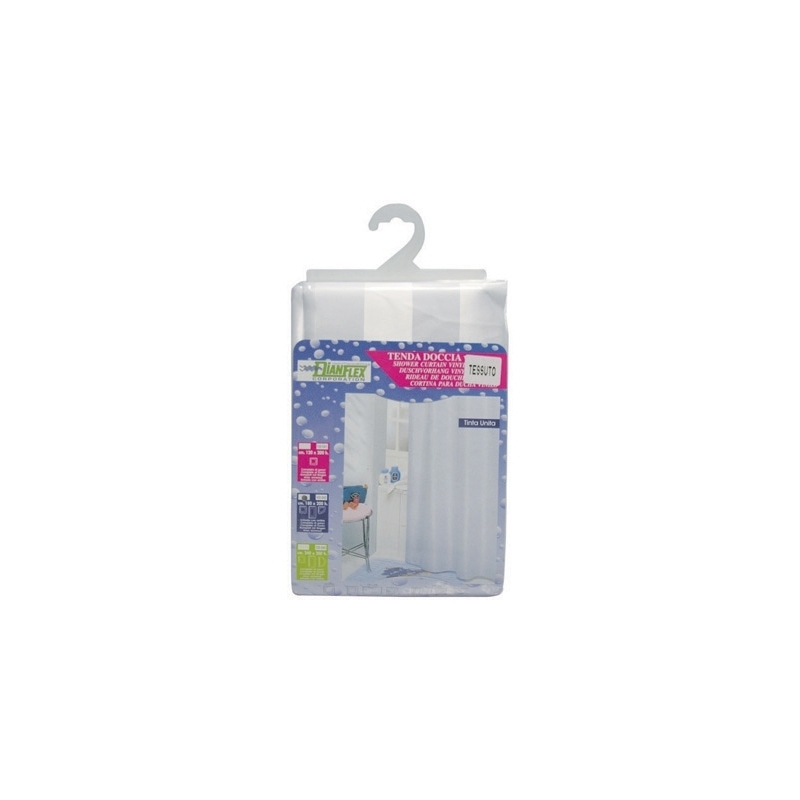 Tenda Per Doccia A 2 Lati In Tessuto Cm. 180 X 200 - - 102-052