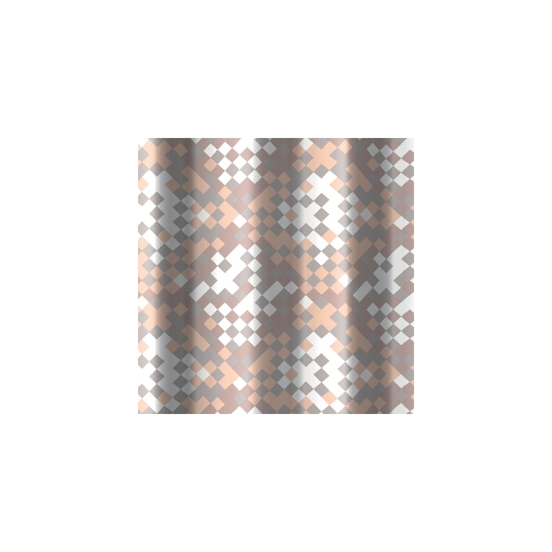 Tenda Per Doccia 2 Lati In Tessuto Cm. 180 X 200 Mod. Frammento Beige - - 102-0524