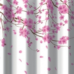 Tenda Per Doccia 2 Lati In Tessuto Cm. 180 X 200 Mod. Sakura Rosa - - 102-0526