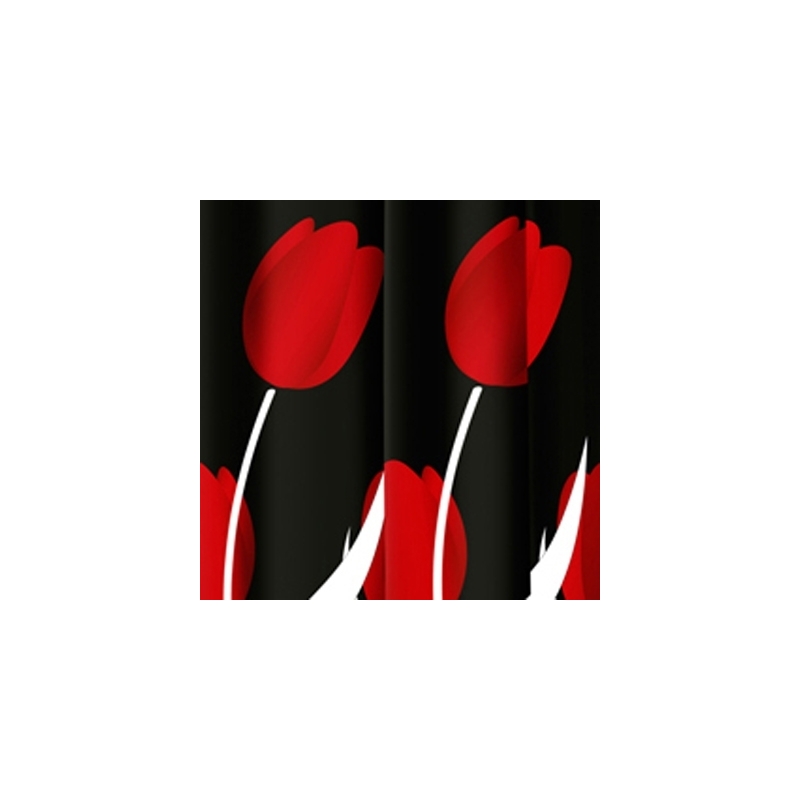 Tenda Per Doccia 2 Lati In Tessuto Cm. 180 X 200 Mod. Tulipano Rosso - - 102-0527