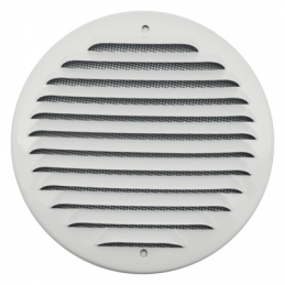Griglia Tonda Da Sovrapporre In Metallo Con Rete D.150 Mm - Alluminio Bianco 411-4008-AB