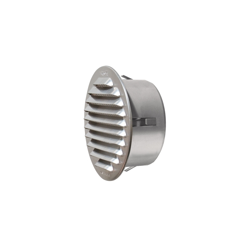 Griglia Tonda In Metallo Da Incasso Con Imbocco In Plastica - Allum. D. 125 Mm - Imb. 90 Mm 411-4032-090