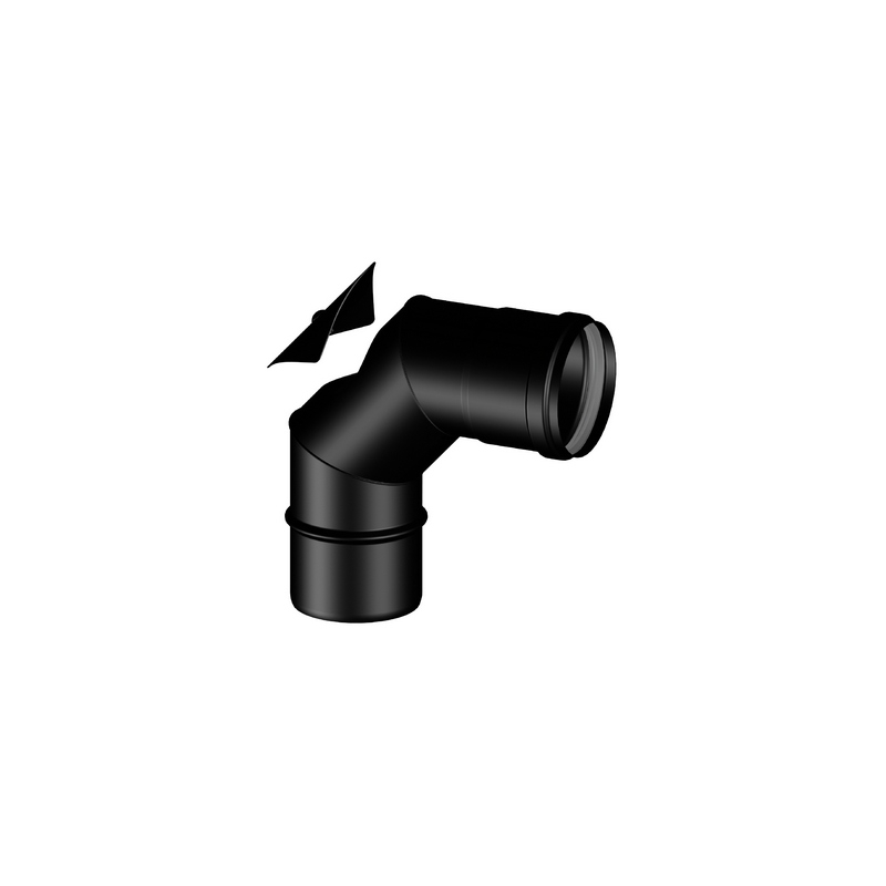 Curva 90° Mf Con Ispezione Pellet Smaltato - Diam. 100 409-BS221-100