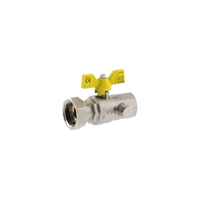 Valvola A Sfera Per Gas Att. Femmina -dado Girevole - 3/4" X 1" Dn 20 424-5304-0506