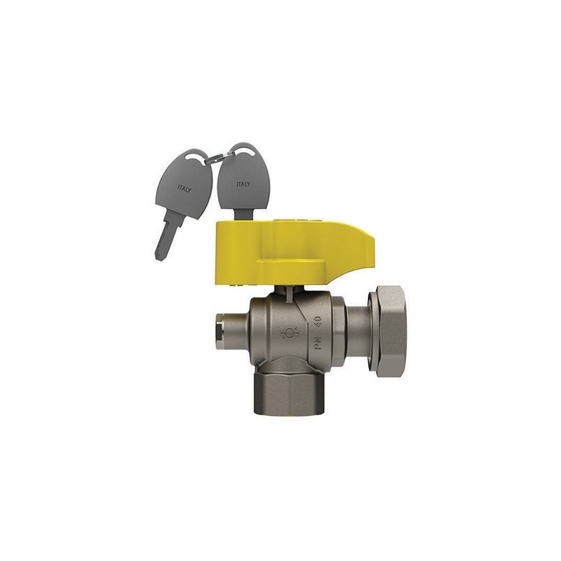 Valvola A Sfera Gas A Squadra Con Farfalla E Serratura Fem. -dado G. - 3/4" X 1" Dn 20 424-5501-0506