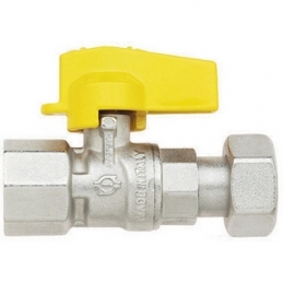 Rubinetto A Sfera Con Leva Normgas Diritto Fem - Girevole Fem. - 1/2" X 3/4" Dn 10 424-5610-0405