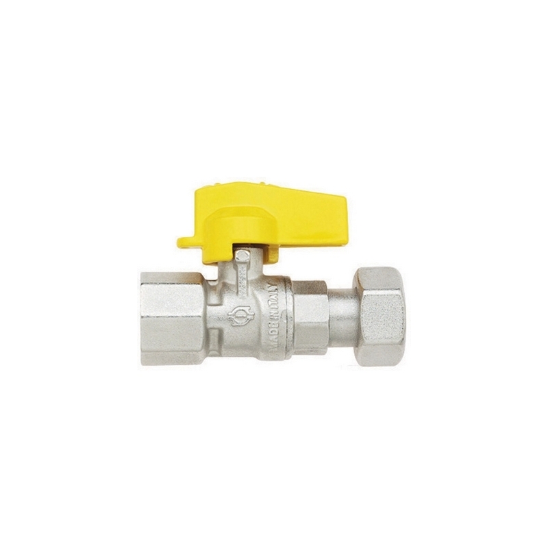 Rubinetto A Sfera Con Leva Normgas Diritto Fem - Girevole Fem. - 1/2" X 3/4" Dn 10 424-5610-0405