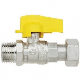 Rubinetto A Sfera Diritto Con Levetta Normgas Maschio-girello Femmina - 1/2" X 3/4" Dn 10 424-5611-0405