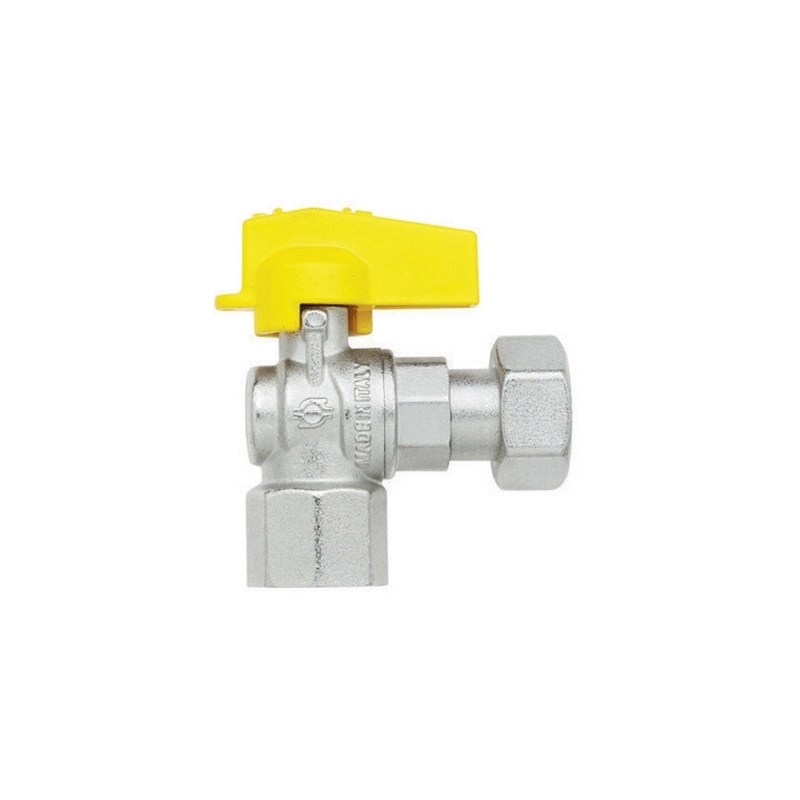 Rubinetto A Sfera Squadra Con Levetta Femmina - Dado Girevole Femmina - 1/2" X 3/4" Dn 10 424-5630-0405