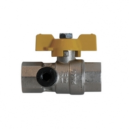 Valvola A Sfera Gas Con Passaggio Totale Ed Attacco Manometro - 3/4" Dn 20 424-9001-05