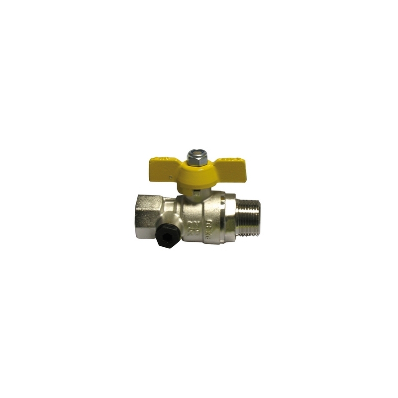 Valvola A Sfera Gas Fm Con Farfalla Gialla - 1/2" Dn 15 424-9009-04
