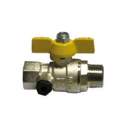 Valvola A Sfera Gas Fm Con Farfalla Gialla - 3/4" Dn 20 424-9009-05