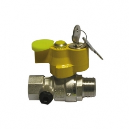Valvola A Sfera Gas Mf Con Serratura E Presa Pressione - 3/4" Dn 20 424-9011-05