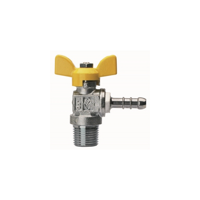 Valvola A Sfera Per Gas A Squadra Filettatura Maschio Con Portagomma - 3/8" X 8 Dn 10 424-R9085-0308 Valvola A Sfera Per Gas A Squadra Filettatura Maschio Con Portagomma - 3/8" X 8 Dn 10 424-R9085-0308