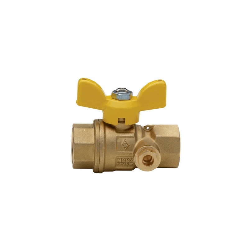 Valvola A Sfera Per Gas A Passaggio Totale C/presa Pressione Ff - 3/4" 424-R9099-05