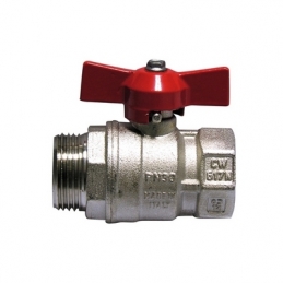 Valvola A Sfera Mf Con Farfalla Leva Rossa - 1" (dn 25) 30 Bar / 435 Psi 354-103R-06