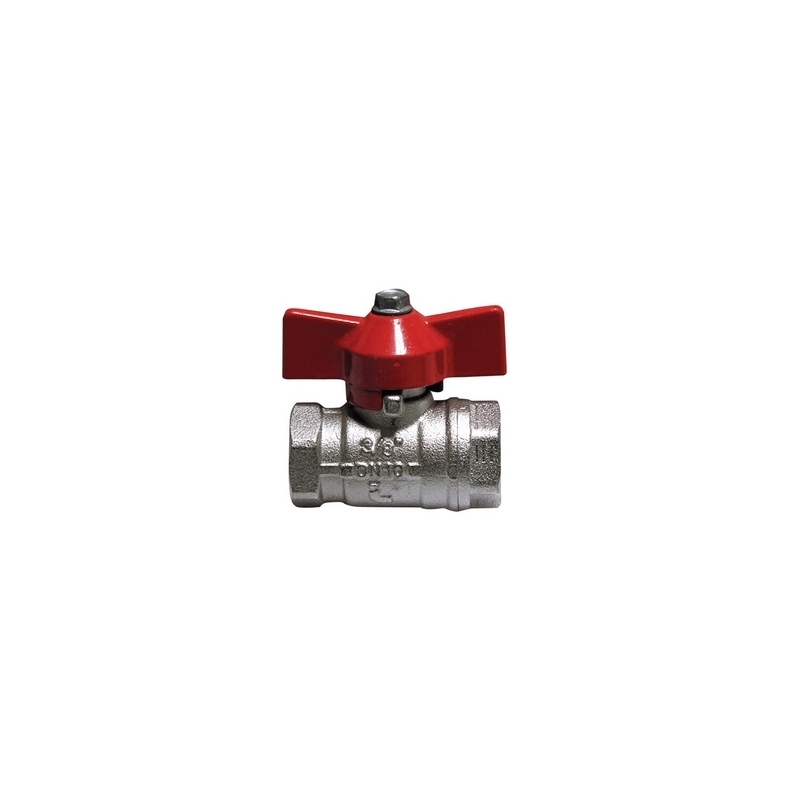 Valvola A Sfera Ff Con Farfalla Leva Rossa - 3/8" (dn 10) 50 Bar / 725 Psi 354-104R-03