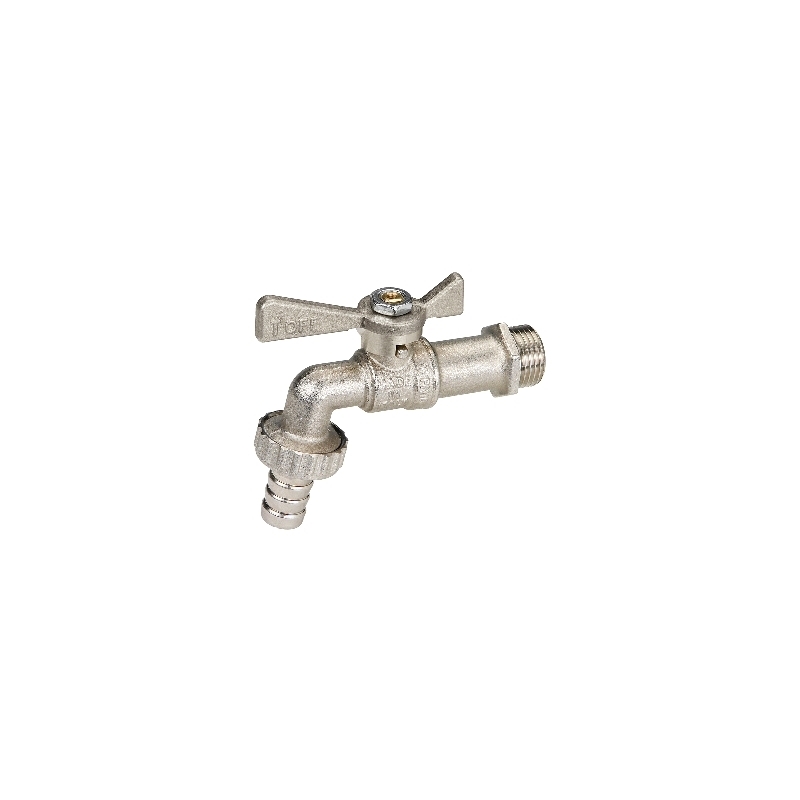 Rubinetto Leggero Con Portagomma Leva Ottone Nichelato - 3/4'' Dn 14 Pn 16 354-1464-05