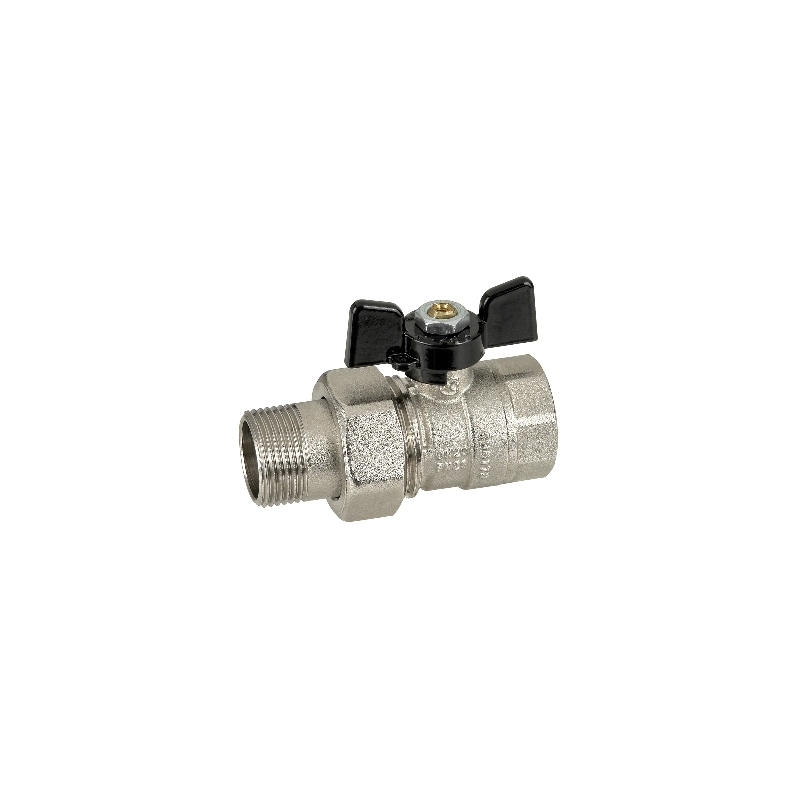 Valvola A Sfera Femmina Bocchettone Con Farfalla - 3/4" Dn 20 Pn 25 354-A626-05