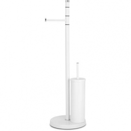 Piantana Colonna Porta Scopino E Rotolo Mod. Windor Metaform - Bianco 122-C116-004