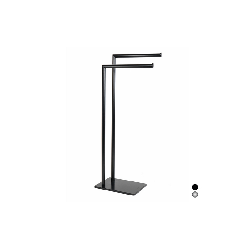 Piantana Porta Asciugamani Mod. Zero Metaform - Nero Cm 18 X H. 78 X 33 122-CA91-101