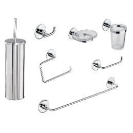Set Accessori Bagno Wind Biadesivo + Vite - Cromo 122-WC67-100