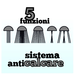 Doccetta Modello "nature" 5 Getti Cromo Anticalcare - Cromo 110-1319