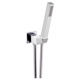 Presa Acqua Quadrata Supporto In Ottone + Doccetta Polar + Flessibile - Cromo 110-1616